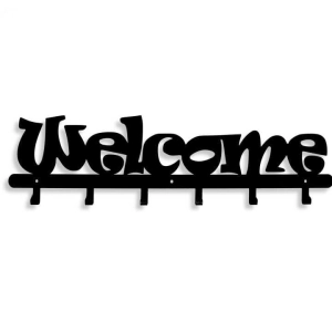 Wieszak do przedpokoju WELCOME XL 57x13 czarny - Metalowy Ścienny