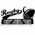 Wieszak z metalu na medale Rugby czarny zawieszalnia dla sportowców