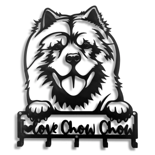 Wieszak na klucze i smycze Pies Chow Chow Love