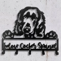 Mały wieszak z metalu pies cocker spaniel love