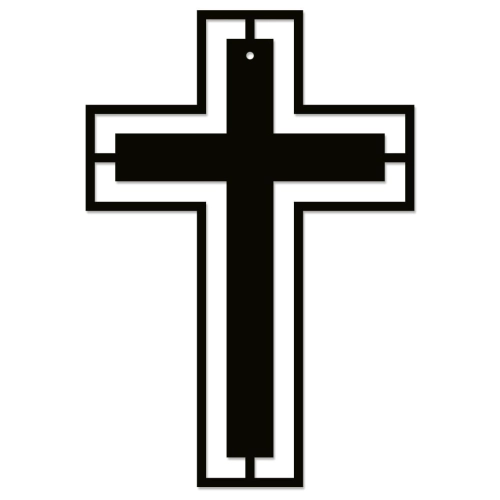 Krzyż metalowy podwójny na ścianę