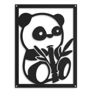 Panda Amanda [L] 33x45cm - Metalowa Dekoracja Ścienna do Pokoju Dziecka