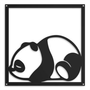 Panda Miranda [L] 44x45cm - Metalowa Dekoracja Ścienna do Pokoju Dziecka