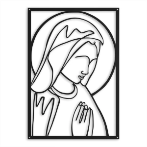 Maryja W Modlitwie [XL] 58x83cm - Metalowa Dekoracja Ścienna