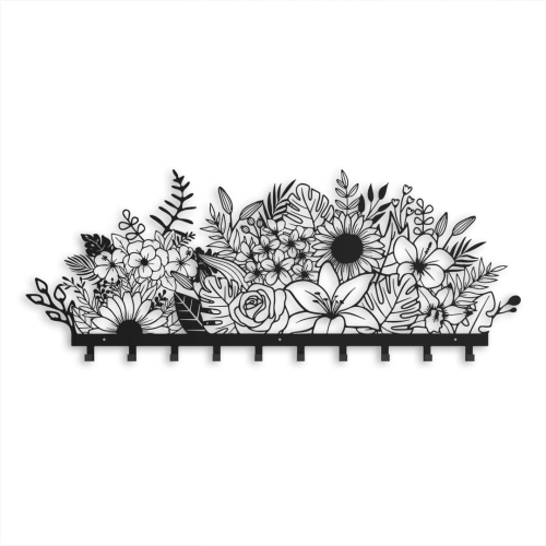 Metalowy wieszak na kurtki i płaszcze Beutiful Flowers