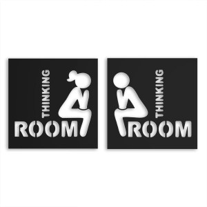 Tabliczki na WC Thinking Room - komplet 2 sztuk [XS] 12x12cm - oznaczenie toalet