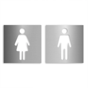 Tabliczki na WC Damska i Męska - komplet 2 sztuk [XS] 12x12cm - oznaczenie toalet