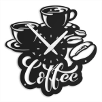 Zegar kuchenny Caffe [S] 30x30cm  - metalowy zegar ścienny do kuchni