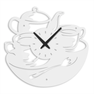 Zegar kuchenny Time for Tea [M] 40x38cm  - metalowy zegar ścienny