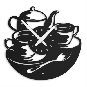 Zegar kuchenny Time for Tea [S] 30x29cm  - metalowy zegar ścienny