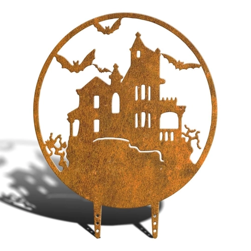 rdzawa dekoracja do ogrodu na halloween