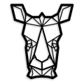 Ozdoba Ścienna z Metalu Geometryczny Nosorożec