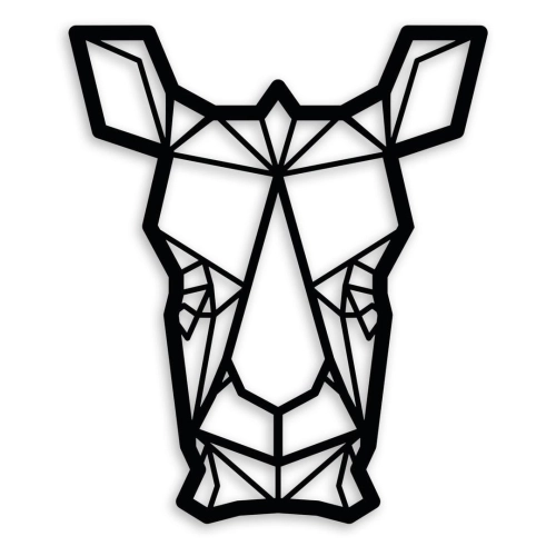 Ozdoba Ścienna z Metalu Geometryczny Nosorożec