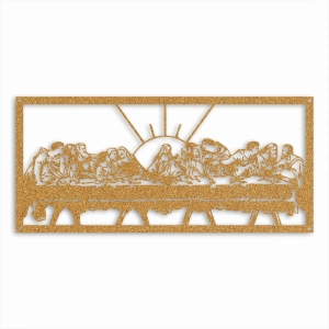 Ostatnia Wieczerza [XL] 80x36cm - Leonarda da Vinci - Metalowa dekoracja - Ozdoba ścienna