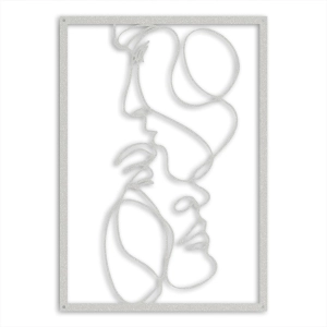 Czuły Pocałunek [XL] 54x76cm - Line Art - Metalowa Dekoracja Ścienna