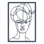 Rozmarzona Ellie [XL] 54x76cm - Line Art - Metalowa dekoracja - Ozdoba ścienna