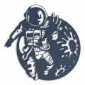 Dekoracja ścienna z metalu Kosmonauta w Kosmosie