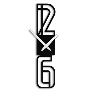 Zegar 12 6 [XL] 16x70cm  - metalowy zegar ścienny