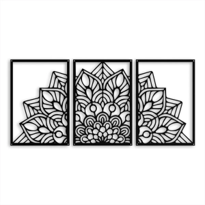 Tryptyk Mandala [3XL] 144x69cm - Metalowa Dekoracja Ścienna