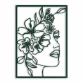 Ozdoba ścienna metalowa head in flowers line art