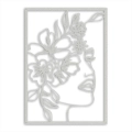 Ozdoba ścienna metalowa head in flowers line art