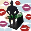 Śmieszny stojak na wino Atleta