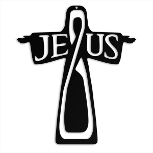 Krzyż Jezus [L] 43x50cm - Metalowa Dekoracja Ścienna