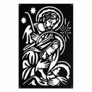 Ozdoba Ścienna Cicha Noc [XL] 45x70cm - Metalowa Dekoracja Ścienna