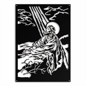 Ozdoba Ścienna Kuszenie Jezusa [XL] 50x70cm - Metalowa Dekoracja Ścienna