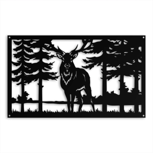 Dekor Dziki Jeleń [XL] 68x40cm - Metalowa dekoracja ścienna z serii Dzikie Zwierzęta