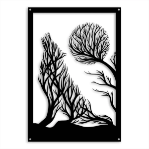Dekor Leśny Wilk  [XL] 40x57cm - Metalowa dekoracja ścienna