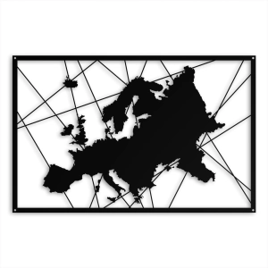 Dekor Mapa Europy [XXL] 93x60cm - Metalowa Dekoracja Ścienna