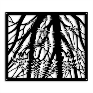 Dekor Kręgi na Wodzie [XL] 60x49cm - Metalowa Dekoracja Ścienna