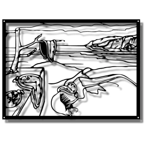 Trwałość Pamięci [XL] 78x56cm - Line Art - Metalowa Dekoracja Ścienna