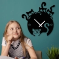 zegar ścienny metalowy do pokoju dziecka Ciekawskie Koty
