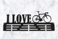 Metalowy wieszak na medale dla rowerzystów I love rower
